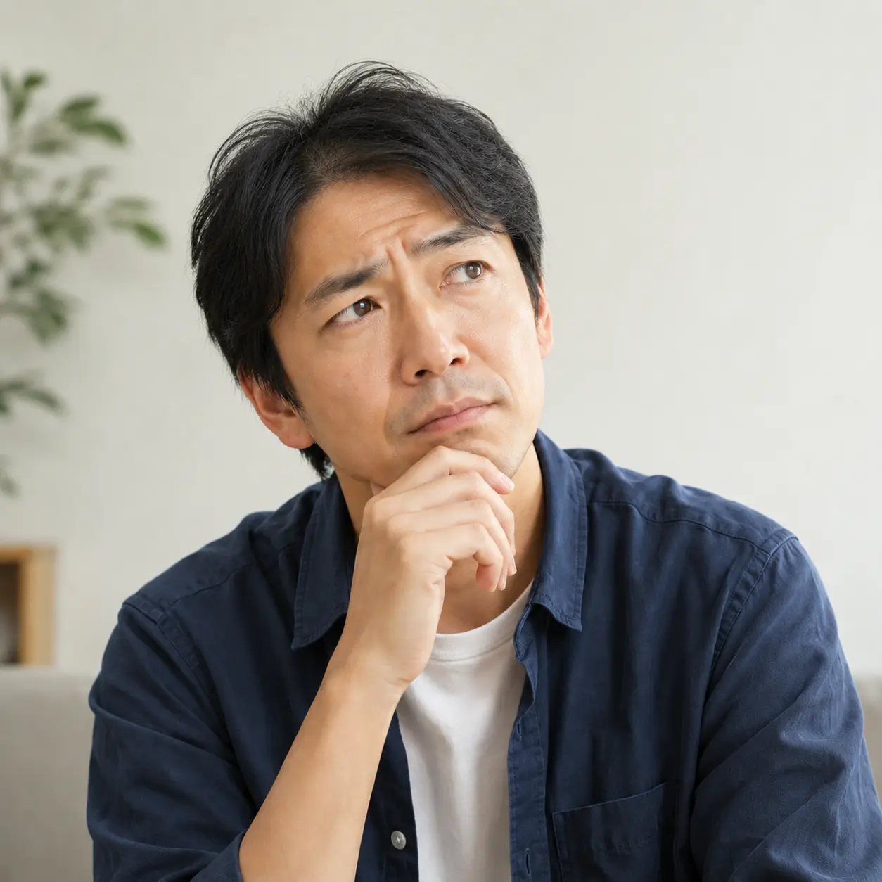 悩むパパ